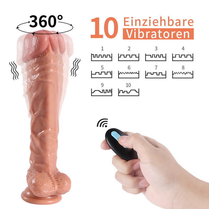 360° Swing Vibrating Realistic Dildo 8 Inch Waterproof And Remote Control For Women G-spot