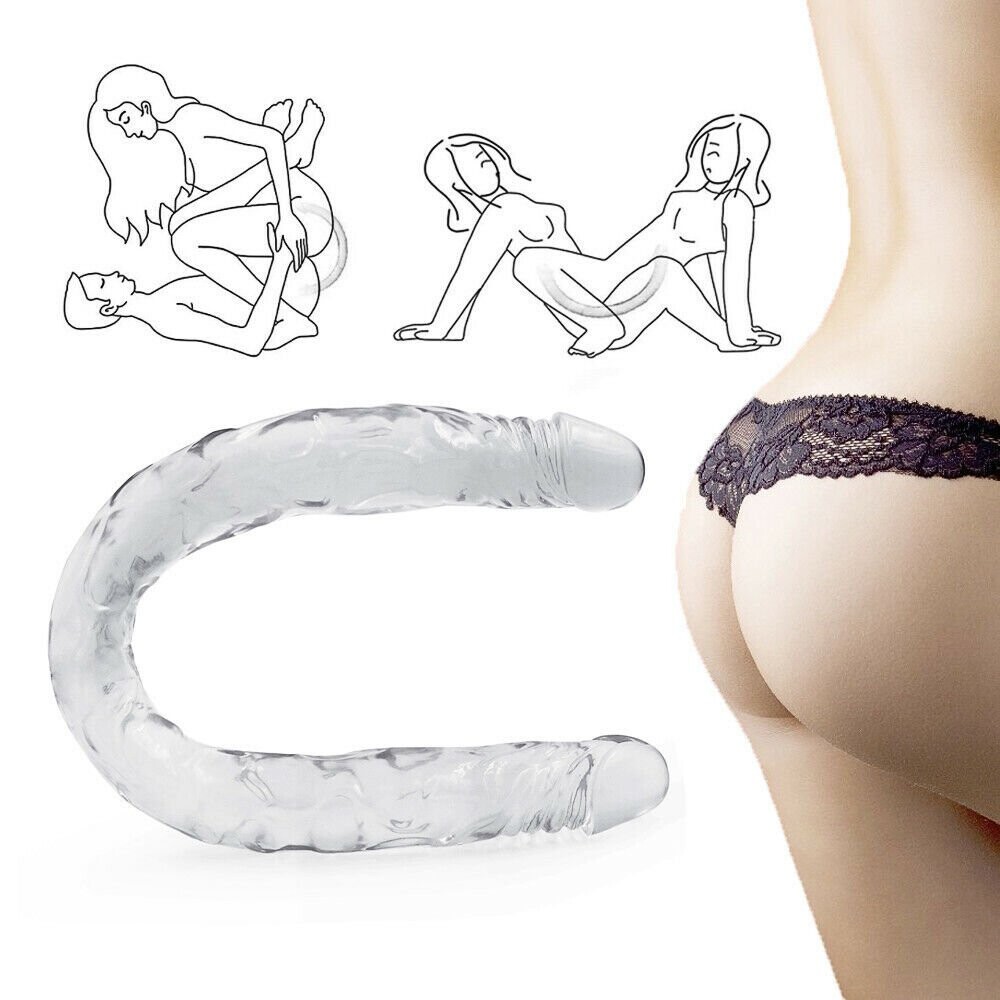 44cm Soft Jelly Dildo Double Long Realistic Dildos Cock Lesbian Vaginal Anal Plug Flexible Fake Penis For Women Dildos Sex Toys