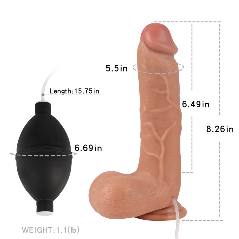 8.26 Inch Ejaculating Squirting Dildo Silicone Dong Suction Cup Penis Cum Sperm Cock