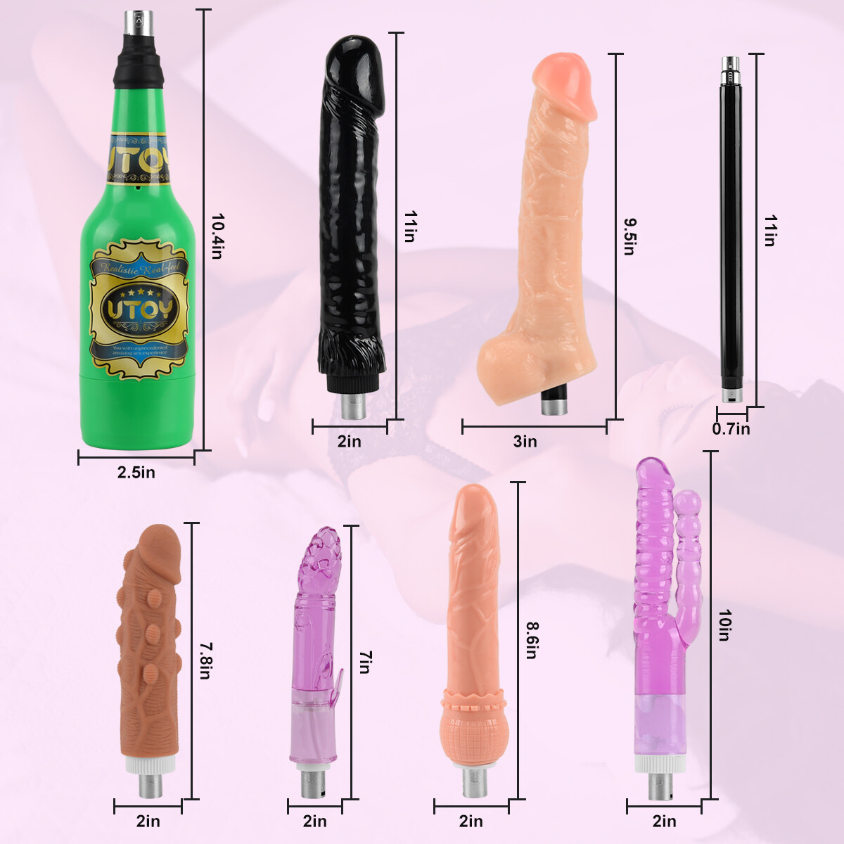 Adjustable Sex Machine With 8 Attachments Male Masturbators Realistic Dildos 3xlr Connector Automatic Thrusting Fucking Machines For Women