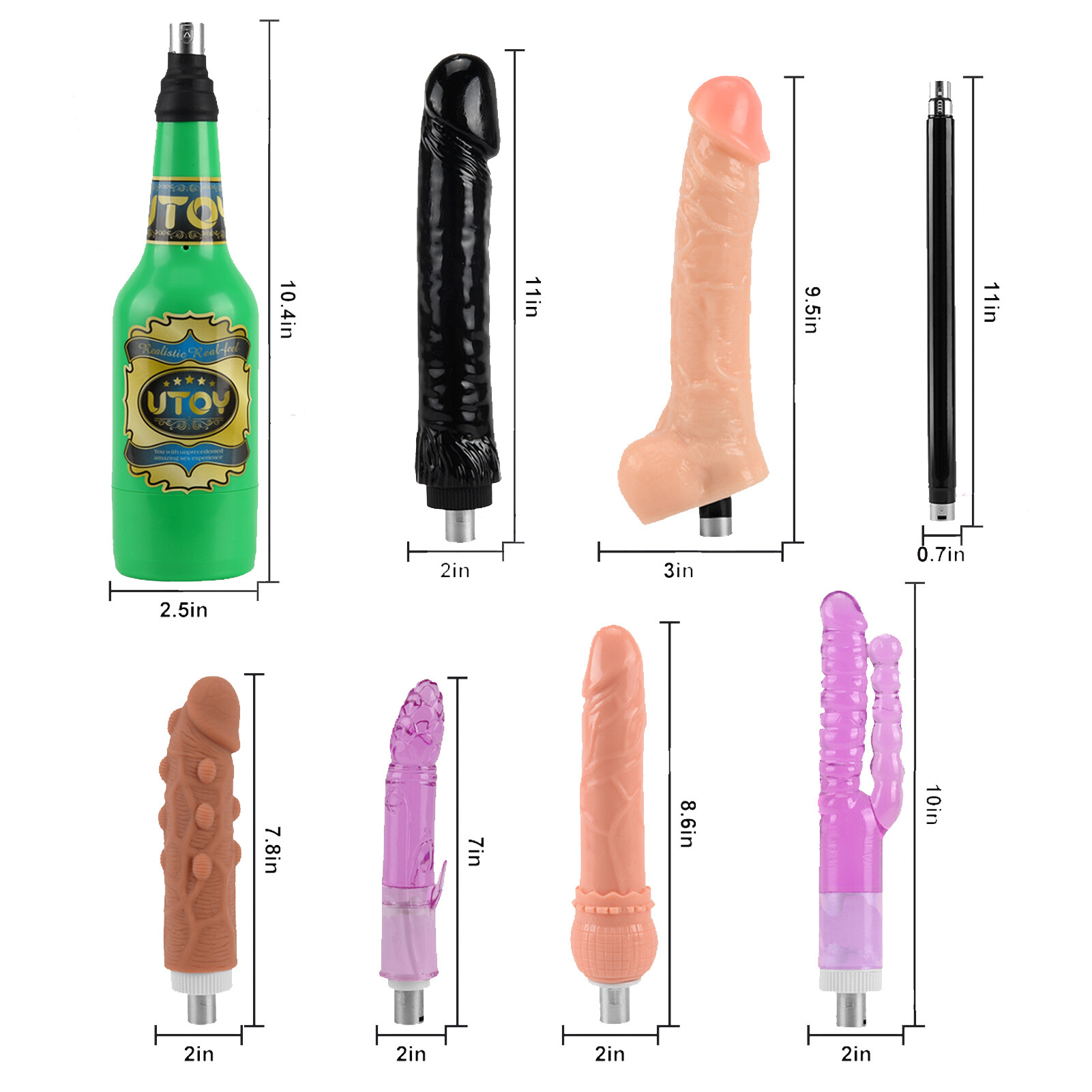 Adjustable Sex Machine, Adult Sex Toys With 8 Attachments Male Masturbators Realistic Dildos 3xlr Connector Automatic Thrusting Fucking Machines For W