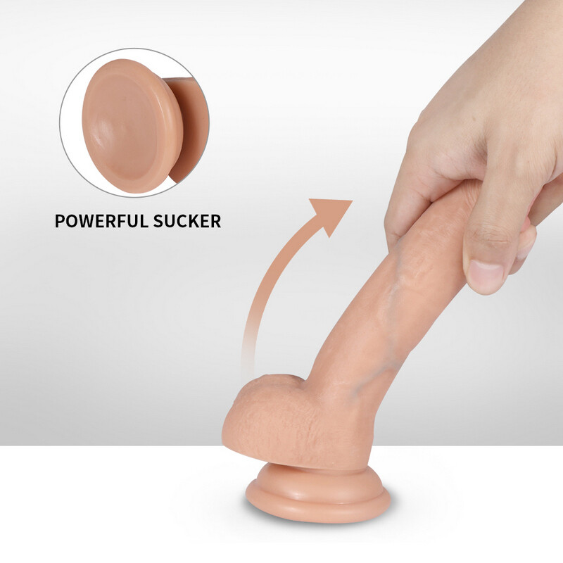 Realistic Dildo Dong Silicone Penis Cock Suction Cup Shaft Balls Veined