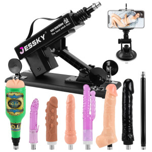 Adjustable Sex Machine With 8 Attachments Male Masturbators Realistic Dildos 3xlr Connector Automatic Thrusting Fucking Machines For Women